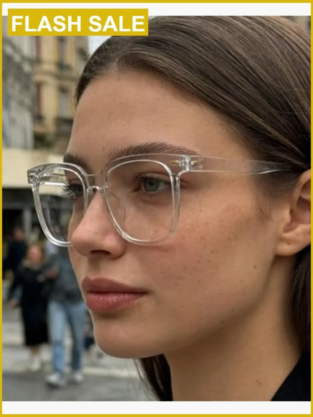 Oversized Square Blue Light Blocking Glasses for Men Women